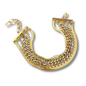 ELLIE VAIL Multi Chain Bracelet - Stainless Steel Plated Gold
